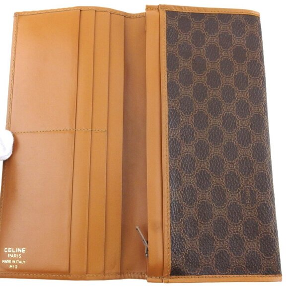 CELINE Long Wallet Macadam Beige PVC ?~ Leather Authentic Used - Picture 3 of 9
